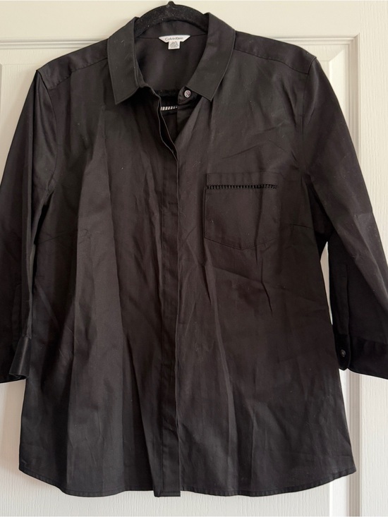 Calvin Klein Tops - Calvin Klein Black Satin-Look Shirt